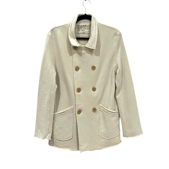 Frank & Eileen Belfast Vintage White Triple Fleece 100% Cotton Jacket Size XS - Picture 3 of 11